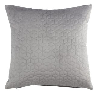 An Image of Argos Home Velvet Pinsonic Luxe 50x50cm Cushion - Smoke Grey