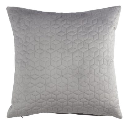 An Image of Argos Home Velvet Pinsonic Luxe 50x50cm Cushion - Smoke Grey