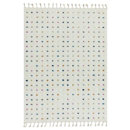 An Image of Asiatic Ariana Shaggy Spot Rectangle Rug - 80x150cm - White