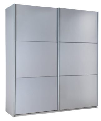 An Image of Habitat Holsted Grey Gloss Large Sliding Wardrobe