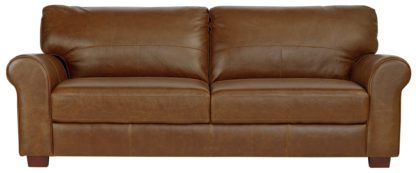 An Image of Habitat Salisbury 4 Seater Leather Sofa - Dark Brown