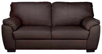 An Image of Argos Home Milano 3 Seater Leather Sofa - Chocolate