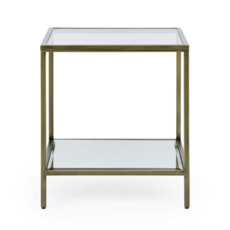 An Image of Claudia Brass Effect Square Side Table Gold