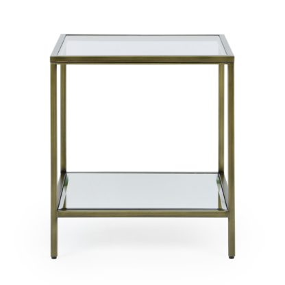 An Image of Claudia Brass Effect Square Side Table Gold