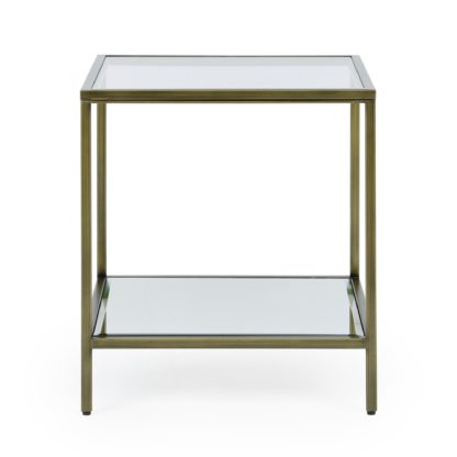 b47ef2ce6e7b60d2d8971c600c6b549d740f24d86c6a42baf574228d417f0c08.jpg An Image of Claudia Brass Effect Square Side Table Gold