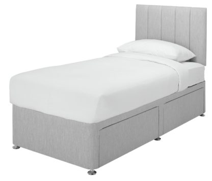 An Image of Argos Home Bircham Memory 2 Drawer Single Divan - Light Grey