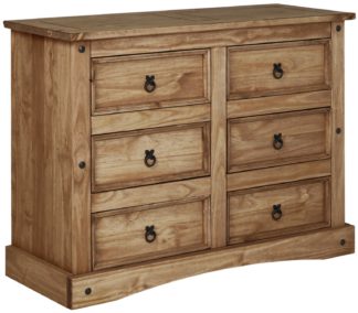 An Image of Argos Home Puerto Rico 3 + 3 Drawer Chest - Dark Pine