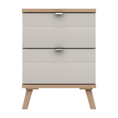 An Image of Murray 2 Drawer Bedside Off-White