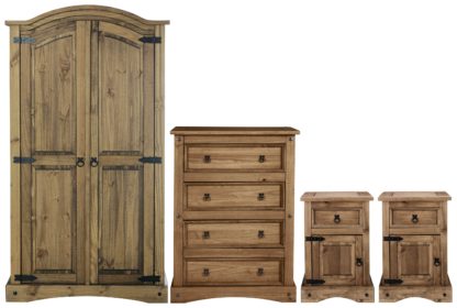 An Image of Argos Home Puerto Rico 4 Piece Wardrobe Set - Light Pine