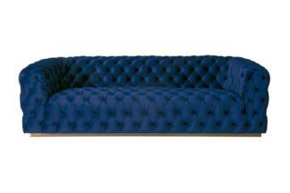 An Image of Frankfurt Three Seat Sofa - Navy Blue