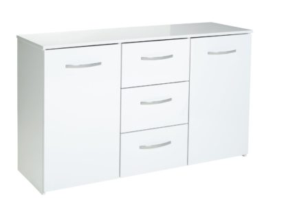 An Image of Argos Home Hayward 2 Door 3 Drawer Sideboard - White Gloss