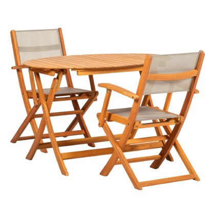 An Image of Royal Craft Chelsea Wooden 2 Seat Bistro Set Natural