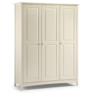 An Image of Cameo Stone White Triple Wardrobe Cream