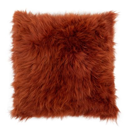 An Image of The Organic Sheep Cashmere Sheepskin Cushion Charcoal