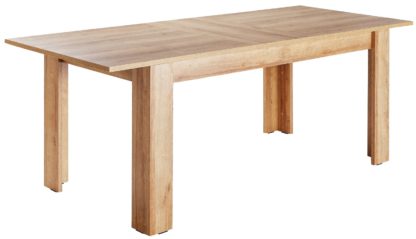 An Image of Habitat Miami Extending 6 - 8 Seater Table - Oak Effect