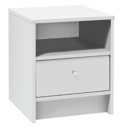 An Image of Habitat Malibu 1 Drawer Bedside Table - White