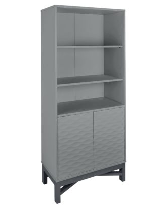 An Image of Habitat Zander Textured Bookcase - Grey