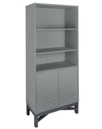 An Image of Habitat Zander Textured Bookcase - Grey