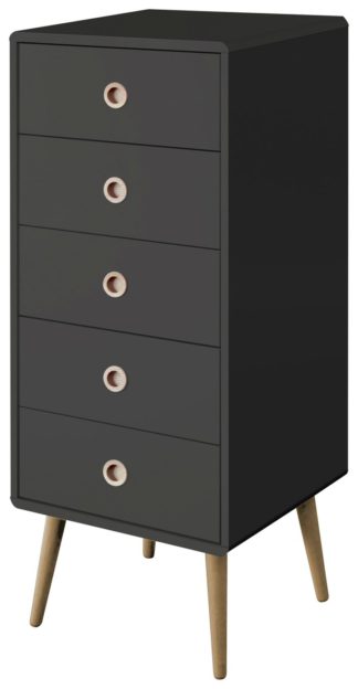 An Image of Softline 5 Drawer Chest of Drawers - Black
