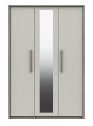 An Image of Grasmere 3 Door Mirror Wardrobe - White