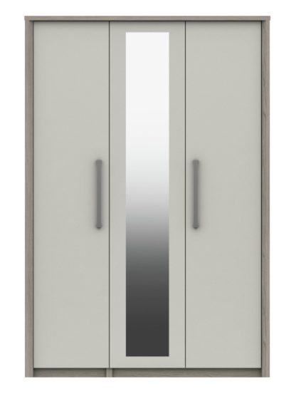 An Image of Grasmere 3 Door Mirror Wardrobe - White