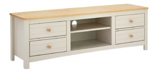 An Image of Habitat Bournemouth 4 Drawer TV Unit - Light Grey