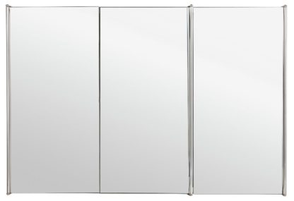 An Image of Argos Home Stainless Steel 3 Door Mirrored Cabinet