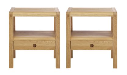 An Image of Habitat Radius 2 Bedside Table Set - Oak