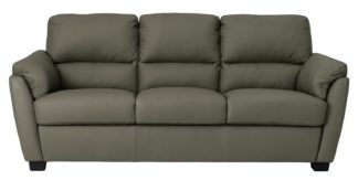 An Image of Argos Home New Trieste 3 Seater Leather Mix Sofa - Grey