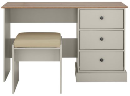 An Image of Argos Home Kensington 3 Drw Dressing Table - Oak Eff & Ivory