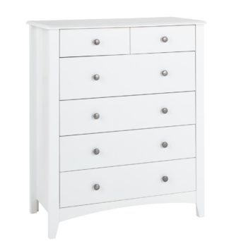 An Image of Habitat Minato 4 + 2 Drawer Slim Chest - White