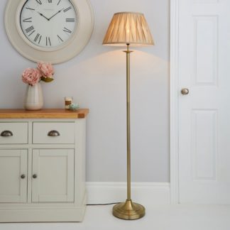 An Image of Reeded Antique Brass Floor Lamp Gold