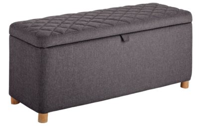 An Image of Argos Home Large Fabric Ottoman - Grey