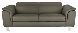 An Image of Argos Home Boutique 3 Seater Faux Leather Sofa - Grey