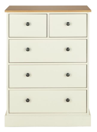 An Image of Argos Home Kensington 3+2 Drw Chest of Drawers - Oak & Ivory