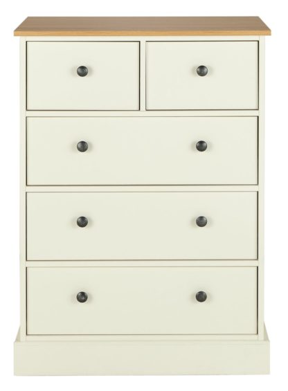 An Image of Argos Home Kensington 3+2 Drw Chest of Drawers - Oak & Ivory