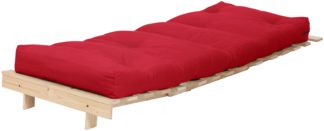 An Image of Habitat Single Futon Sofa Bed with Mattress - Red