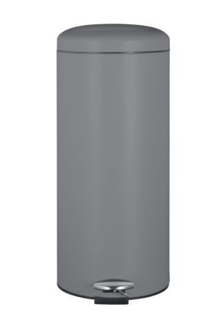 An Image of Argos Home 30 Litre Round Kitchen Pedal Bin - Matt Grey