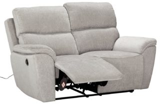 An Image of Argos Home Sandy 2 Seater Fabric Power Recliner Sofa -Silver