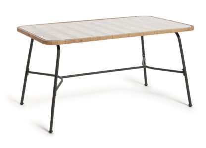 An Image of Habitat Rectangular 6 Seater Bamboo Garden Table - Natural