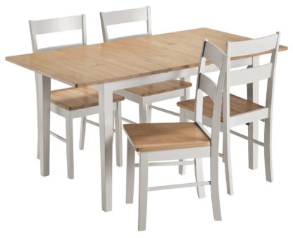 An Image of Habitat Chicago Extending 2 - 4 Seater Table - Two Tone