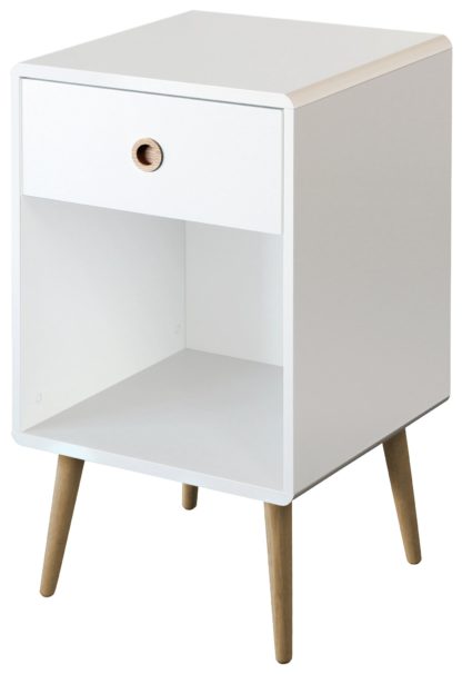 An Image of Softline 1 Drawer Bedside Table - White