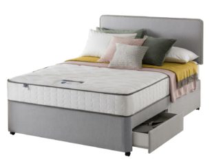 An Image of Silentnight Pavia Comfort 2 Drawer Grey Divan - Double