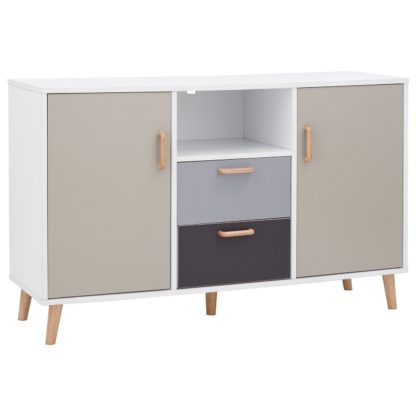 An Image of Delta 2 Door 2 Drawer Sideboard - White & Grey