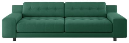 An Image of Habitat Hendricks 4 Seater Fabric Sofa - Green