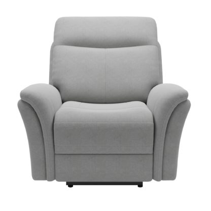 An Image of Monte Chenille Reclining Armchair Light Grey