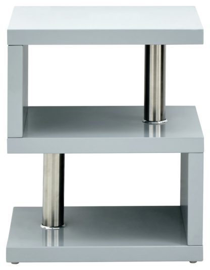 An Image of Polar Side Table - Grey Gloss