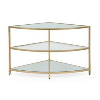 An Image of Claudia Gold Effect Corner TV Stand Gold