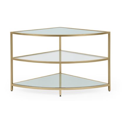 An Image of Claudia Gold Effect Corner TV Stand Gold