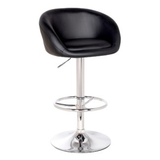 An Image of Apollo Bar Stool Black PU Leather Black